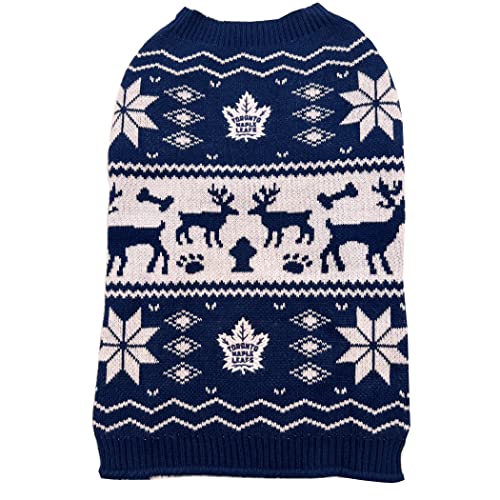 Pets First NHL Toronto Maple Leafs Weihnachten Hundepullover Größe S Urlaubskostüm für Hunde Warm und Sportlich PET X-MAS Pullover von Pets First