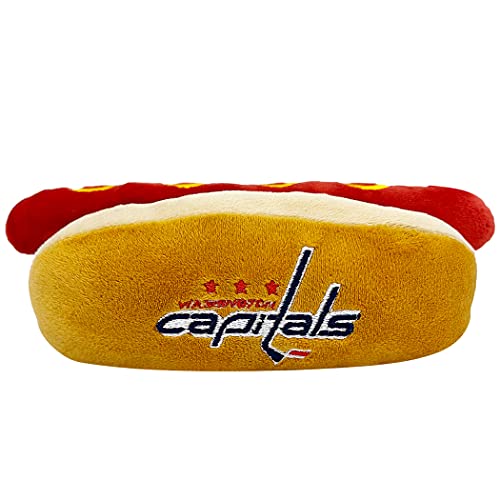 Pets First NHL Washington Capitals Hot Dog Plüsch-Hundespielzeug, Katze, Quietschspielzeug, süßester Hot-Dog-Snack, Plüschspielzeug für Hunde und Katzen, mit innerem Quietscher, schöner von Pets First