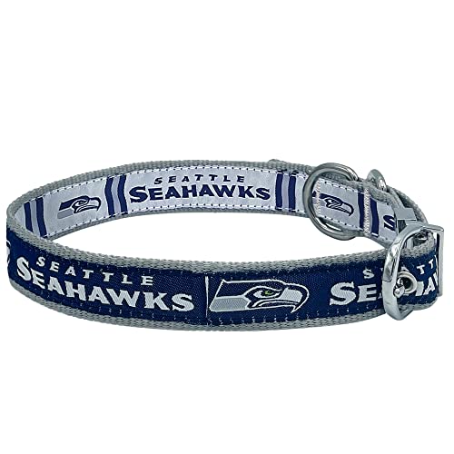 Pets First Seattle Seahawks Hundehalsband, wendbar, NFL, Größe L, Premium, zweiseitiges Haustierhalsband mit Ihrem Lieblings-NFL-Team! SEA-3280-LG von Pets First