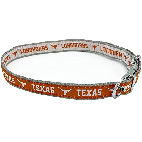 Texas Longhorns Wendehalsband NCAA Medium Premium Home & Away Zweiseitiges Haustierhalsband Verstellbar mit Metallschnalle Ihr Lieblings-Kollegiate Sports Team Halsband mit einzigartigem Design auf von Pets First