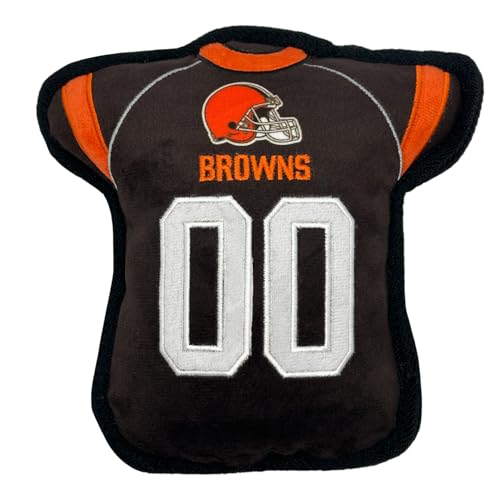 The 1st Ever Tough but Smooth Dog Toy NFL Cleveland Browns Football Jersey Tough Pet Toy A Premium Quality Doggie Toy with Built-in Squeaker Sports Fans Favorite Chew Toy von Pets First