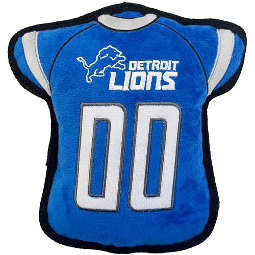 The 1st Ever Tough but Smooth Dog Toy NFL Detroit Lions Football Jersey Tough Pet Toy A Premium Quality Doggie Toy with Built-in Squeaker Sports Fans Favorite Chew Toy von Pets First