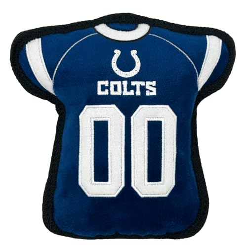 The 1st Ever Tough but Smooth Dog Toy NFL Indianapolis Colts Football Jersey Tough Pet Toy A Premium Quality Doggie Toy with Built-in Squeaker Sports Fans Favorite Chew Toy von Pets First