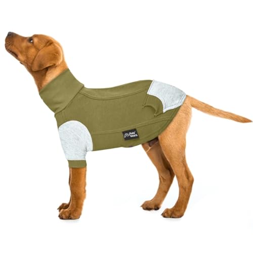 Hunde-Kapuzenpullover aus Fleece, Olivgrün/Grau, Größe 3XS) von Pets Gears