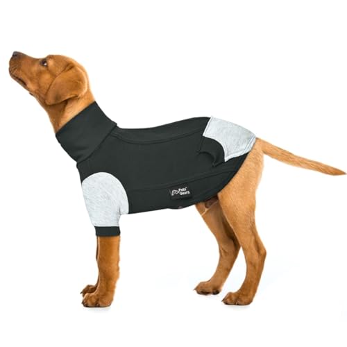 Hunde-Kapuzenpullover aus Fleece, Schwarz/Grau, Größe 2XL von Pets Gears