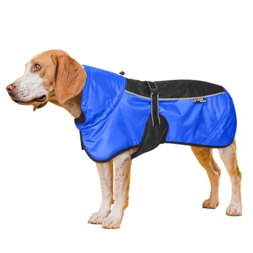 Winterjacke für Hunde, 40,6 cm Länge, Blau / Schwarz von Pets Gears