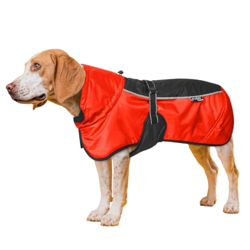 Winterjacke für Hunde, 40,6 cm Länge, Rot / Schwarz von Pets Gears