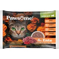 Pets Nature GmbH Pawsome Adult Flowpack Ente 4x85 g von Pets Nature GmbH