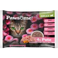 Pets Nature GmbH Pawsome Adult Flowpack Pute 4x85 g von Pets Nature GmbH