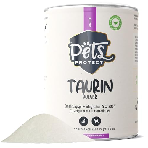 Pets Protect 100% reines TAURIN-Pulver für Katzen & Hunde 150 g | Gesunderhaltung Netzhaut & Organfunktion | Immunsystem & Stoffwechsel | Stärkung von Herzkreislaufsystem | Deutsche Herstellung von Pets PROTECT