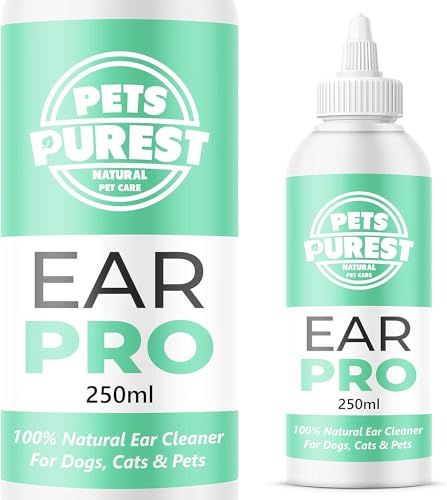 Pets Purest 100% Natürlich Ohrenreiniger für Hunde (250 ml) Eliminiert Jucken, Kopfschütteln & Gerüche in 3 Tagen. Schonende Ohr Reinigung bei Juckreiz, Entzündungen, Infektionen, Hefepilz, Ausfluss von Pets Purest