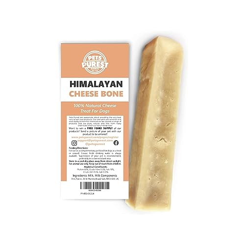 Pets Purest Himalaya-Yak-Milch-Kauartikel - 100% natürliche Käseknochen-Leckerbissen - Für alle Altersgruppen - Lang anhaltender Protein- & Kalzium-Zahnstick - gegen Plaque/Zahnstein von Pets Purest