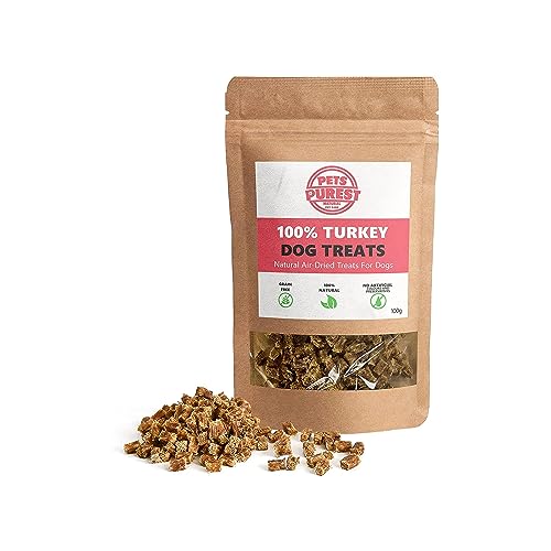 Pets Purest Natürliche Hundesnacks mit 100% Truthahn - leckere getreidefreie, fettarme und proteinreiche, hypoallergene Kausnacks für das Training für Hunde, Welpen und ältere Tiere. von Pets Purest