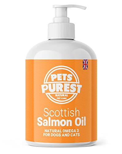 Pets Purest Schottisches Lachsöl für Hunde, Katzen & Haustiere 1000 ml - Reines Omega 3, 6 & 9 Fischöl Futterzusatz für natürliches Fell, Immununterstützung, juckende Haut, Gelenk- & Gehirngesundheit von Pets Purest