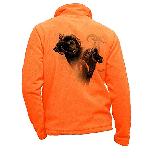 Jagd-Fleece orange personalisiert Mouflon - Jagdkleidung Größe L von Pets-easy