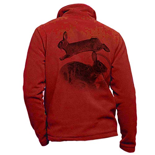 Pets-easy Fleecejacke mit Hasenmotiv, personalisierbar, wild, rot, 42-44 von Pets-easy