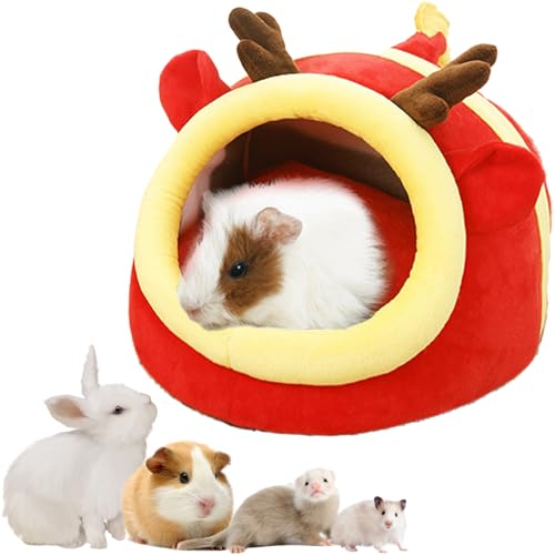 Meerschweinchenbett, Chinchilla-Haus Versteck für Frettchen, Igel, warmes Nest für Hamster, Kaninchen, Kätzchen, Kleintierbedarf, Spielzeugkäfig-Zubehör (Drache, XL) von Pets on Safari