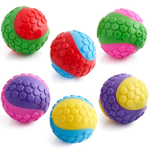 Pets & Play Quietschender Hundeball, verbesserter langlebiger Hundeball, starkes, stabiles Hundespielzeug, Gummi-Hundeball für Training, Langeweile, kauiger Hundeball, Multipack, Bereicherung, kleine von Pets & Play