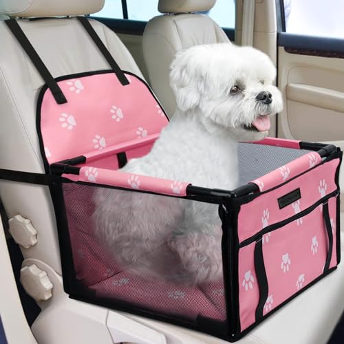 PetsHome Hunde Autositz Faltbarer Hund Auto Booster Sitz Upgrade Welpen Haustier Sitz Wasserdicht Atmungsaktiv Oxford Reisetasche mit 12 PVC Rohren für Kleine bis Mittlere Hunde, Welpen und Haustiere von PetsHome