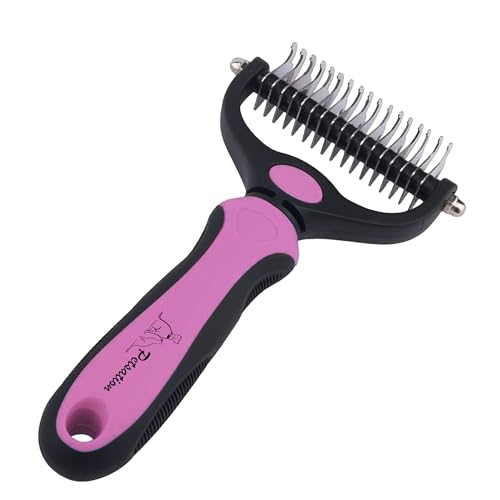 Petsation® [Das Original Unterwollbürste Hundebürste Katzenbürste für langhaar Unterwollkamm entfernt Unterwolle & Verfilzungen Massageffekt & Deckhaarschutz Fellbürste (M (7 cm Breit), Rosa) von Petsation