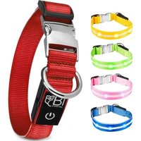 Petsation Leuchthalsband Hundehalsband rot M von Petsation