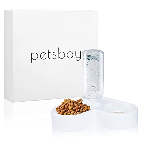 Petsbay Futternapf für Nass- Trockenfutter, mit Automatischer Wasserflasche, für Kleine und Mittelgroße Hunde und Katzen von Petsbay