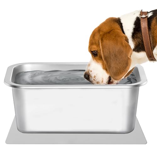 Petschat Hunde Wassernapf für Große Hunde, 3 Gallonen Hohe Kapazität Edelstahl Hundenapf & Rutschfeste Silikonmatte - Großer Hund Wassernapf Futternapf für große, extra große Rassen Hunde, Indoor von Petschat