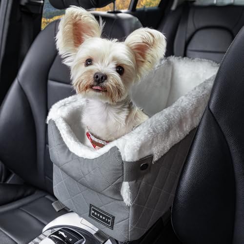 Petsfit Hundeautositz, Mittelkonsole, Hundeautositz mit sicheren Schutzhaken, Haustier-Autositz mit verbesserten Sicherheitsgurten, waschbares Kissen, Konsole, Hundeautositze für kleine Hunde bis zu 6 von Petsfit