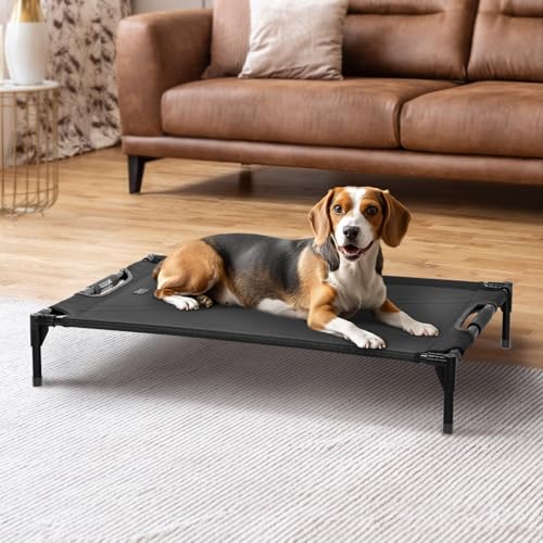 Petsfit Erhöhtes Outdoor-Hundebett – kühlendes Hundebett für Hunde mit verbesserter verstellbarer Festigkeit, Haustierbett, 106,7 cm von Petsfit