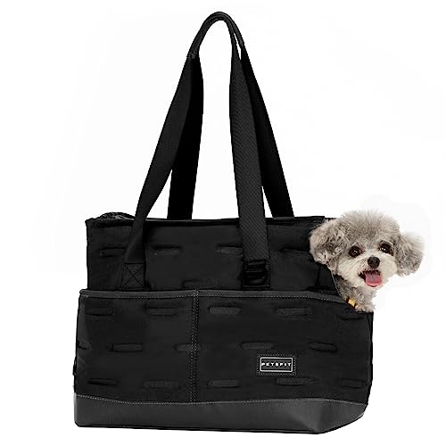 Petsfit Faltbare Hundetasche Hundetragetasche Schultertasche Tragetuch Welpentasche für Kleine Hunde Welpen Katzen,Schwarz von Petsfit