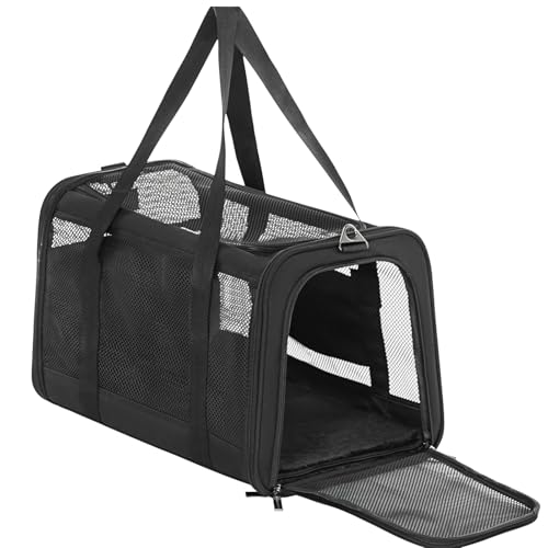 Petsfit Faltbare Hundetasche Katzentransportbox, Transporttasche Katze und Hund Atmungsaktive Hundetragetaschefür Haustiere im Auto, Schwarz Petsfit Faltbare Hundetasche Katzentransportbox, Transporttasche Katze und Hund Atmungsaktive Hundetragetaschefür Haustiere im Auto, Schwarz von Petsfit