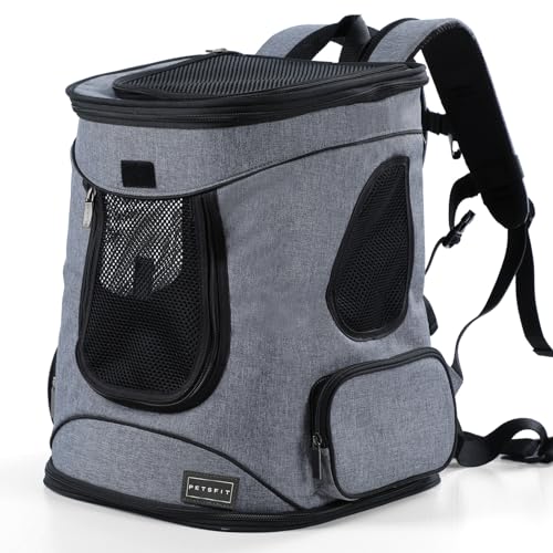 Petsfit Haustier-Rucksack mit verbessertem Taillenkissen, um besser an die Taille zu passen, geeignet für kleine, mittelgroße Hunde, Katzen und Kaninchen bis zu 10 kg von Petsfit