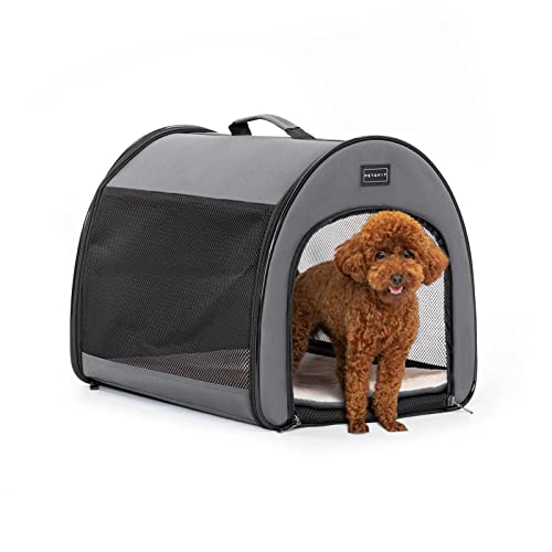 Petsfit Hunde-Reisebox mit Bogen-Design, zusammenklappbar, für den Innenbereich, 40,6 x 40,6 x 40,6 cm (L x B x H) von Petsfit