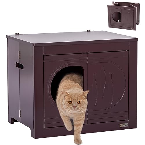 Petsfit Katzenklo Schrank,Katzenschrank für Katzentoilette aus Holz mit Eingang und Multi-Lüftungslöcher, Katzenhaus für Katzen Hunde von Petsfit