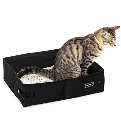 Petsfit Reise Katzenklo,faltbare Katzentoilette portable Cat Litter Box for Travel tragbare Reisetoilette Katze,leichte und einfache Reinigung,40 cm x 30 cm x 12 cm von Petsfit