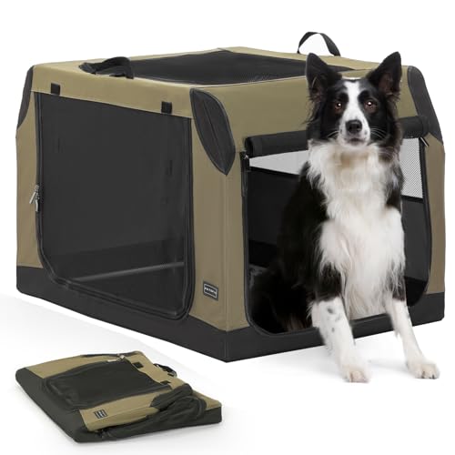 Petsfit Tragbare, zusammenklappbare, weiche Hundebox und Hundehütte mit auslaufsicherem Boden für drinnen oder unterwegs, Grün, 91,4 x 61 x 68,9 cm von Petsfit