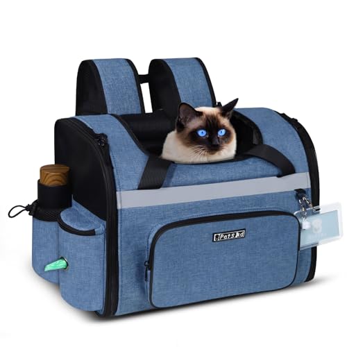 Petskd JetBlue Allegiant Spirit Haustier-Rucksack, 43,2 x 30,5 x 21,6 cm, für kleine Katzen und Hunde (0,5–5,4 kg), Blau von Petskd