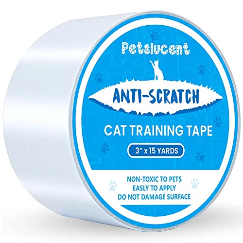 Petslucent Katzenkratz-Möbel-Schutzband, Katzen-Anti-Kratz-Abschreckungs-Trainingsband, doppelseitig, transparent, klebrig, für Teppich, Sofa, Couch, Tür von Petslucent