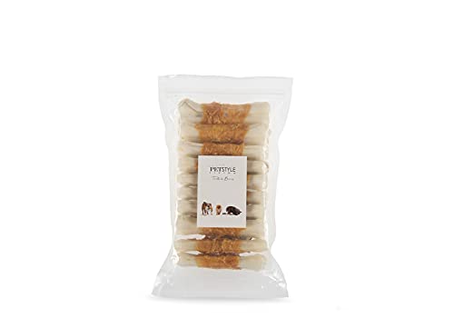 Petstyle Living Gepresste Kauknochen mit Huhn - Hundesnack - 10 Stück - 12,5cm von Petstyle Living