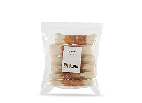 Petstyle Living Gepresste Kauknochen mit Huhn - Hundesnack - 6 Stück - 16cm von Petstyle Living