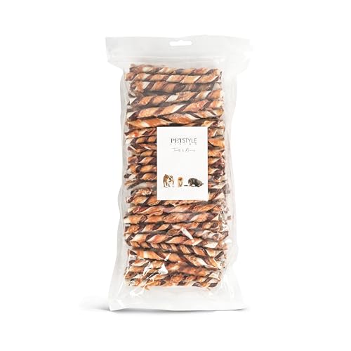 PETSTYLE LIVING Rinderbrühe Kaustange mit Huhn - Vorteilsbeutel 100 Stück - Hundesnack (Rinderbrühe/Huhn) von Petstyle Living