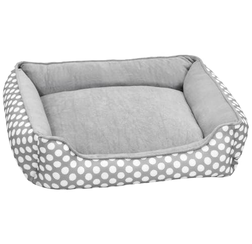 Petstyle Haustierbett, Hunde- und Katzenbett, waschbar, Sommer, Netzbezug, flauschig, 2-Wege-Sofa, niedlich, stilvoll, quadratisch, Größe L (Frühling/Sommer/Grau) von Petstyle