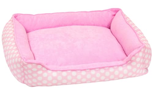 Petstyle Haustierbett, Hunde- und Katzenbett, waschbar, Sommer, Netzbezug, flauschig, 2-Wege-Sofa, niedlich, stilvoll, quadratisch, Größe L (Frühling/Sommer/Rosa) von Petstyle