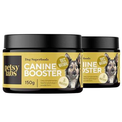 Petsy Labs Canine Booster mit Grünlippmuschel für Hunde, Hund Grünmuschelextrakt, Stärkt das Immunsystem, unterstützt Gelenke und Beweglichkeit, 150g Muschelextrakt Pulver von Petsy Labs