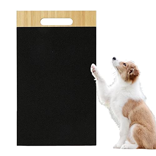 Hundekratzboard -Haustier Kratzplatte für Nägel mahlen Krallen Holz Hundenagelbrett Hunde Square Pad Beruhigungsnagel Pet Nagelbrett Schwarz von Pettaku