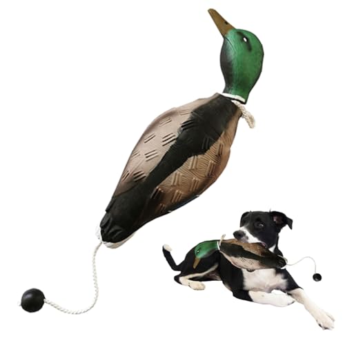 Pettaku Hundetraining Dummy Duck Hundespielzeug Eva Realistische wasserdichte Bissbeständige Anti-Kanal-Spielzeug mit Wurfschütteln Leichtes Hundetraining gefälschte Ente für Welpen Hunde von Pettaku