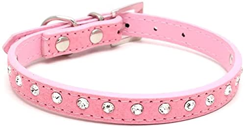 Hundehalsband, Kristall, Glitzer, Strass, PU-Leder, Welpen, Katze, Halskette, Umhängeband (Rosa, XXS von Pety Pet