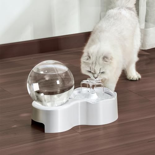 Petyoung 2.5L Katzen Wasserbrunnen zum Trinken, Super Silent Katze Trinkbrunnen mit 3 Fließgeschwindigkeiten für mehrere Haustiere, Kabel Verstecktes Design Katzennapf von Petyoung