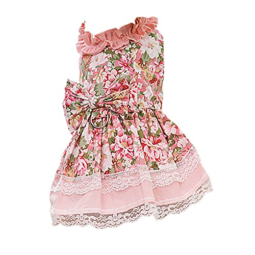 Petyoung Floral Katze Kleidung mit Leine Kleine Hund Katze Prinzessin Kleid Welpen Rock Hund Kleid Kleidung mit Leine von Petyoung