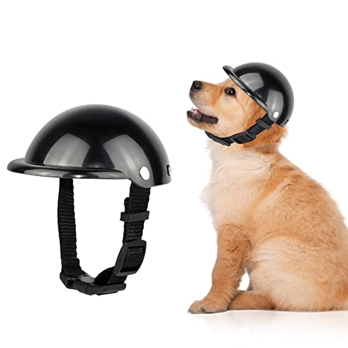 Petyoung Haustier Helm Hut Lustig Cool Hartplastik Befreiungskappe Spielzeug Motorrad Helm für Katzen Kleine Mittlere Hunde - Schwarz von Petyoung